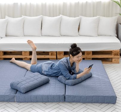 메모리폼 3단 접이식 토퍼 바닥 매트리스 10cm 풀옵션