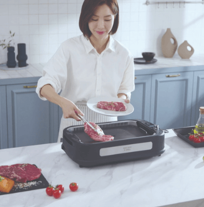 스마트베리 연기 안나는 가정용 대형 전기그릴