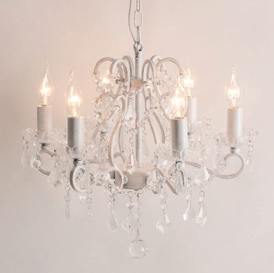 예스케이라이팅 엘라6등 샹들리에 화이트골드 인테리어조명